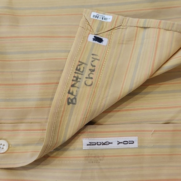 Lucky Brand Yellow Striped Button-Up Shirt - Picture 6 of 8